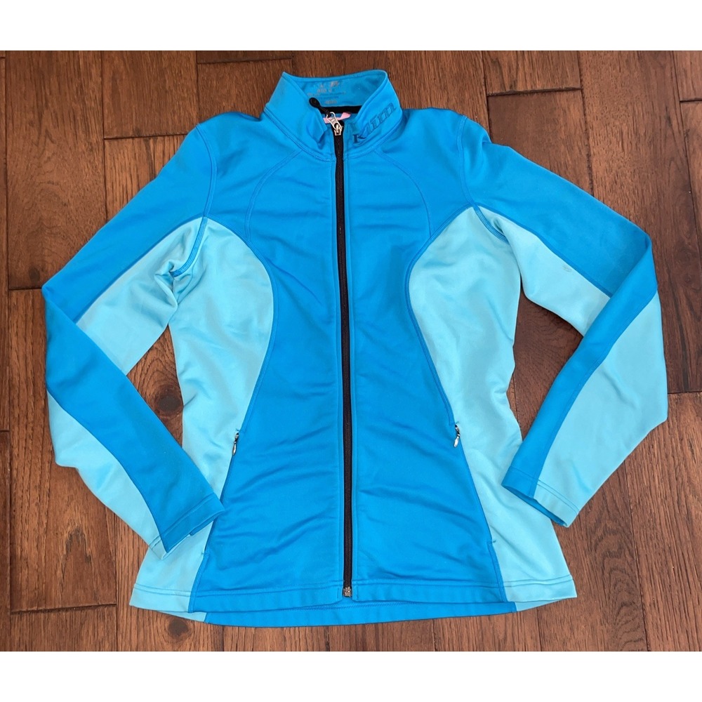 KLIM Soft‎ Shell Jacket Womens Medium Teal Full Zip Mid-layer Fleece Lined